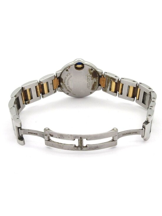 Cartier Watch Baron Blue SM SS 18k Yellow Gold Silver main image 4